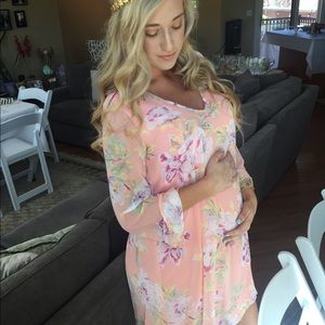 Pink blush maternity dress